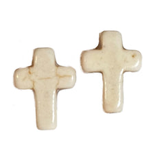 Load image into Gallery viewer, Howlite Cross Earrings
