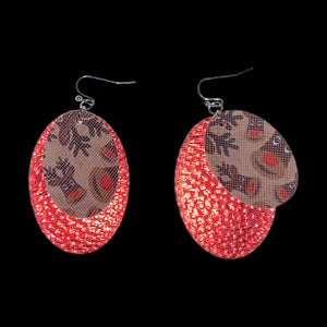 FL Rudolph Oval Earrings-BrnRed