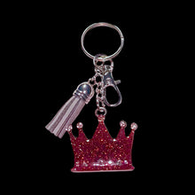 Load image into Gallery viewer, Pointed Crown Keychain/Zipper Pull-Red Grey
