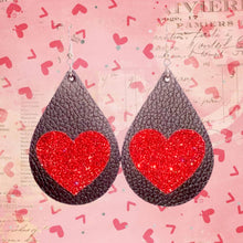 Load image into Gallery viewer, FL Teardrop Heart Earrings
