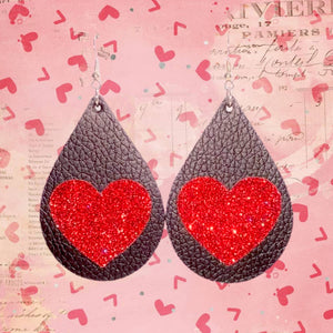 FL Teardrop Heart Earrings