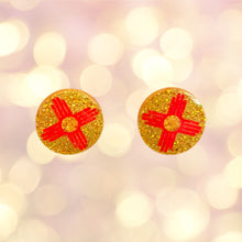 Load image into Gallery viewer, Zia Round Earrings-YellowRed
