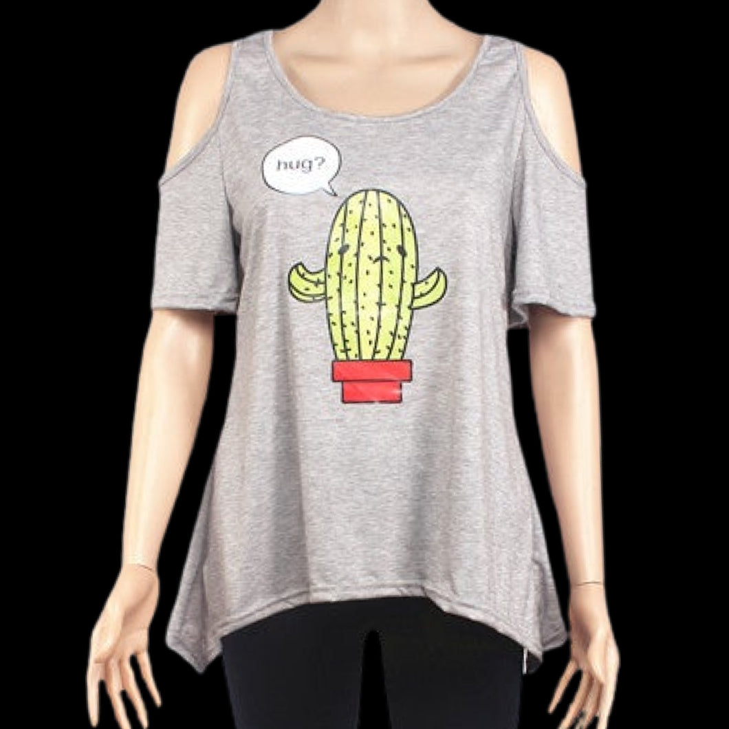 Cactus Hugs Bare Shoulder Tee