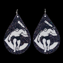 Load image into Gallery viewer, FL Teardrop Earrings-Carlsbad Cavemen Blk
