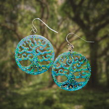 Load image into Gallery viewer, Tree of Life Earrings-TurqGltr
