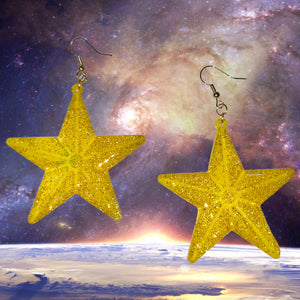 Star Earrings-Yellow