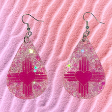 Load image into Gallery viewer, New Mexico Heart-Zia Teardrop Earrings
