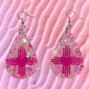 New Mexico Heart-Zia Teardrop Earrings