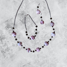 Load image into Gallery viewer, Out Of This World Maroon Marbles Necklace Earrings Set
