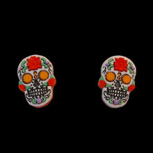 Load image into Gallery viewer, Sugar Skull Red Earrings
