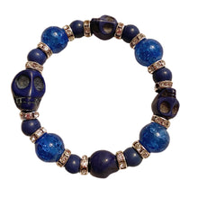 Load image into Gallery viewer, Skull and Crackle Bracelet-Blu
