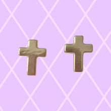 Load image into Gallery viewer, Silver Cross Earrings
