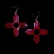 Load image into Gallery viewer, New Mexico Zia Symbol Earrings-Red
