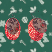 Load image into Gallery viewer, FL Rudolph Oval Earrings-BrnRed
