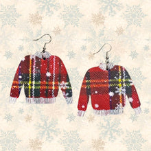 Load image into Gallery viewer, FL Christmas Sweater Earrings-Red
