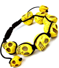 Load image into Gallery viewer, Skulls in Yellow Bracelet
