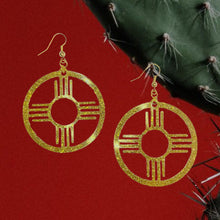 Load image into Gallery viewer, New Mexico Zia Circle Earrings-Gold
