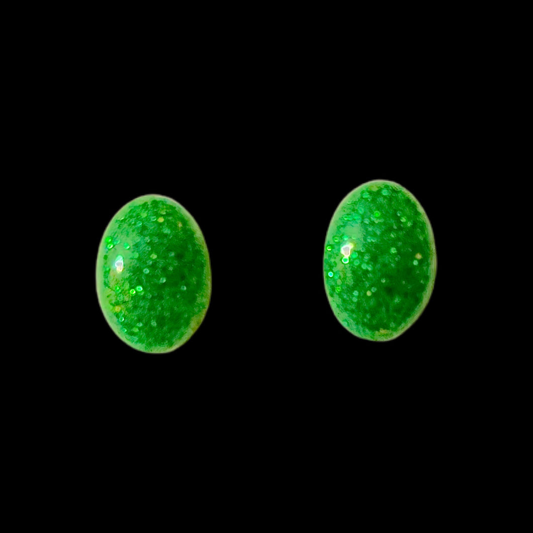 Oval Earrings-SGltrGrn