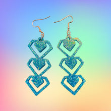 Load image into Gallery viewer, Diamond Stack Glitter Resin Earrings - Color of your choice
