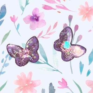 Acrylic Butterfly Post Back Earrings