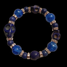 Load image into Gallery viewer, Skull and Crackle Bracelet-Blu
