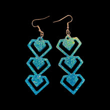 Load image into Gallery viewer, Diamond Stack Glitter Resin Earrings - Color of your choice
