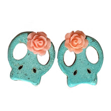 Load image into Gallery viewer, Howlite SugarSkull Earrings
