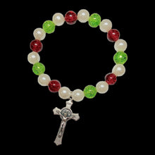 Load image into Gallery viewer, Crucifix Bracelet-RedWhtGrn
