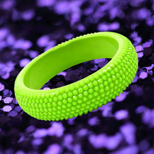 Bangle Bracelet-Lime Green Bling