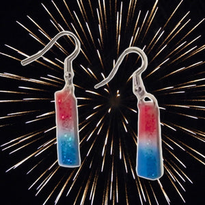 Linear Dangle Earrings-Glitter USA