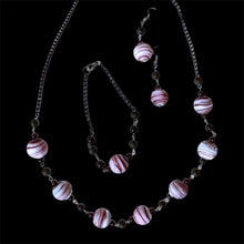 Load image into Gallery viewer, Out Of This World Maroon Marbles Necklace Earrings Set
