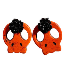 Load image into Gallery viewer, Howlite SugarSkull Earrings
