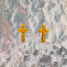 Load image into Gallery viewer, Mini Cross Earrings-GldGltr
