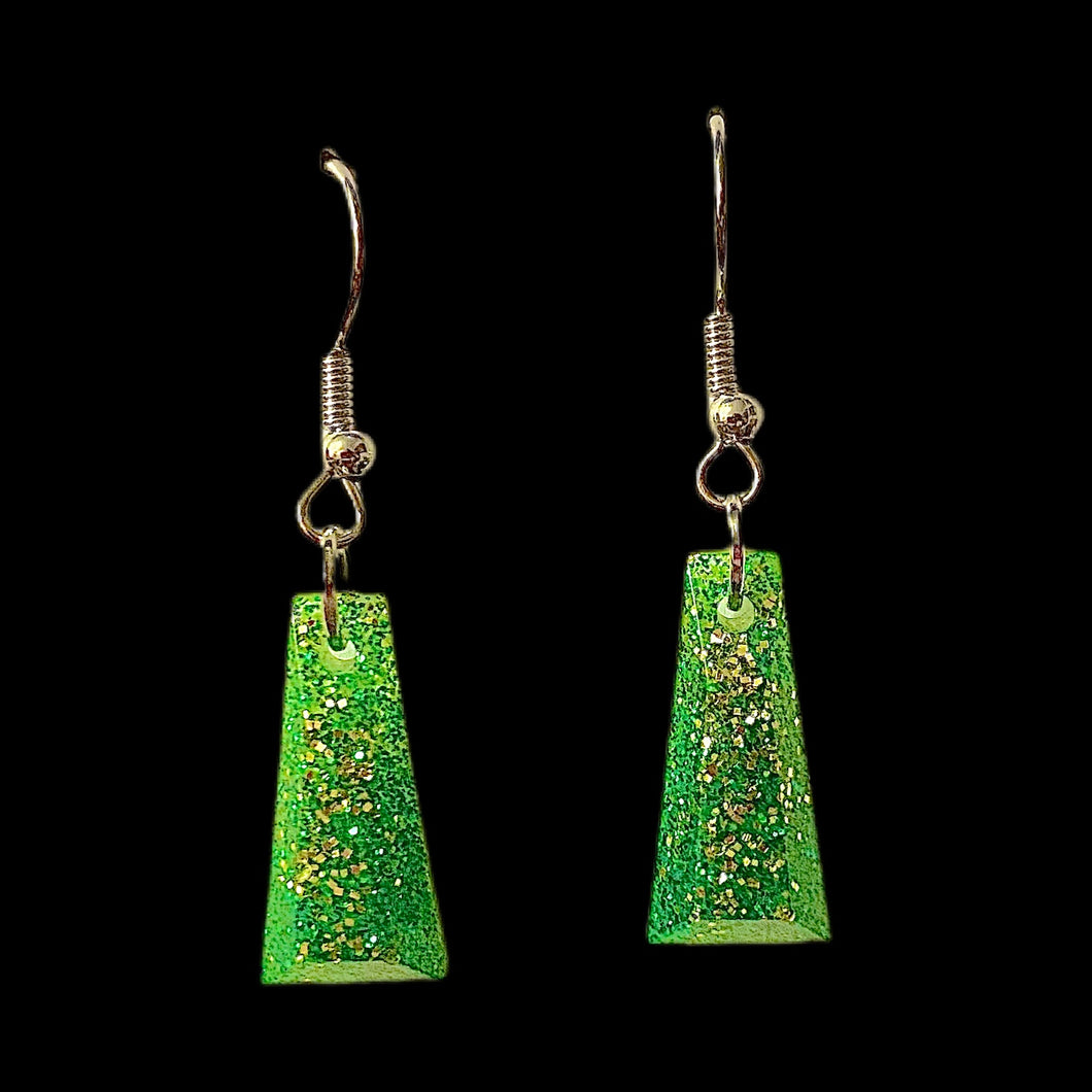 Trap Earrings-Glitter Green