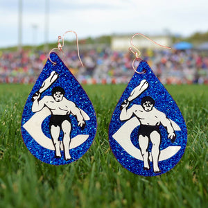 FL Teardrop Earrings-Carlsbad Cavemen Blu