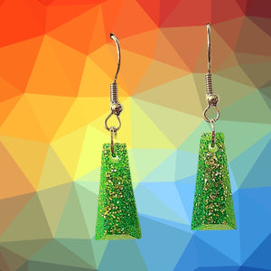 Trap Earrings-Glitter Green