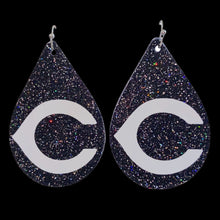 Load image into Gallery viewer, FL Teardrop Earrings-Carlsbad Cavemen “C” Blk
