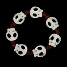 Load image into Gallery viewer, Ivory Skull and Wood Flat Bracelet (for Men)
