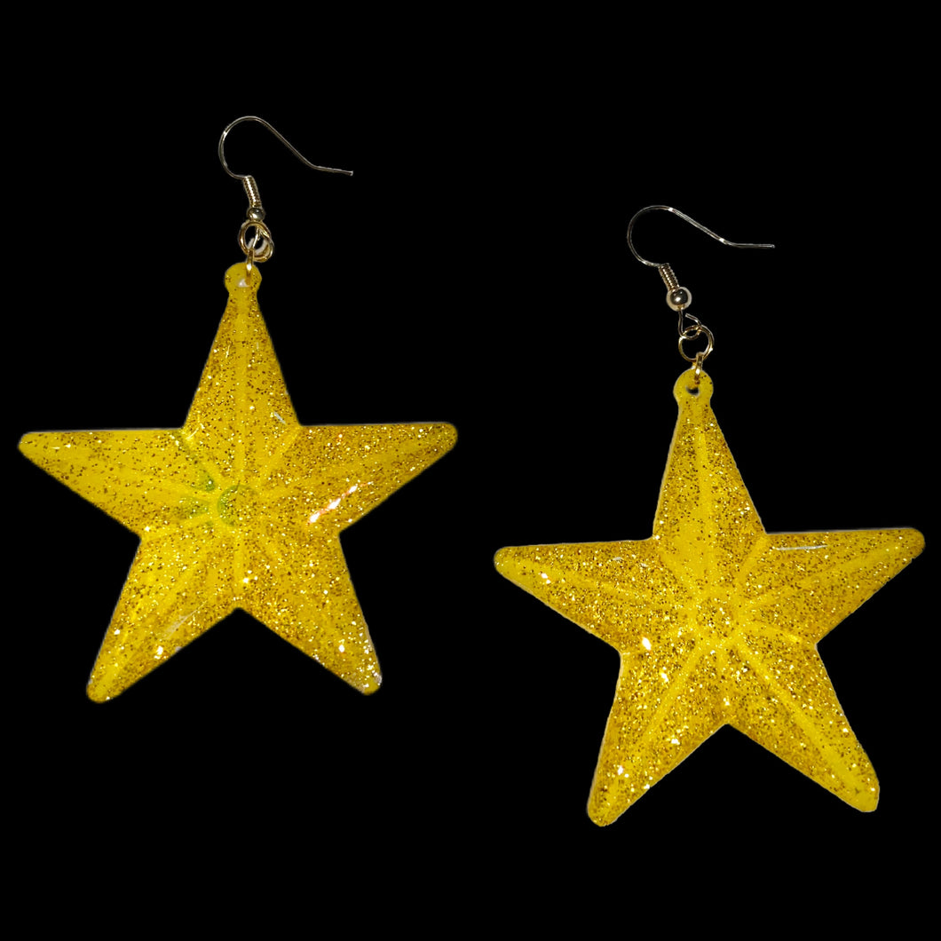 Star Earrings-Yellow