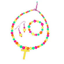 Load image into Gallery viewer, Vibrant Colors and Cross Kids Jewelry Set
