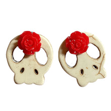 Load image into Gallery viewer, Howlite SugarSkull Earrings
