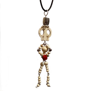 Skeleton Man Ivory Howlite Necklace