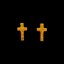 Load image into Gallery viewer, Mini Cross Earrings-GldGltr
