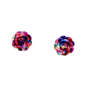 Colorful Rose Earrings