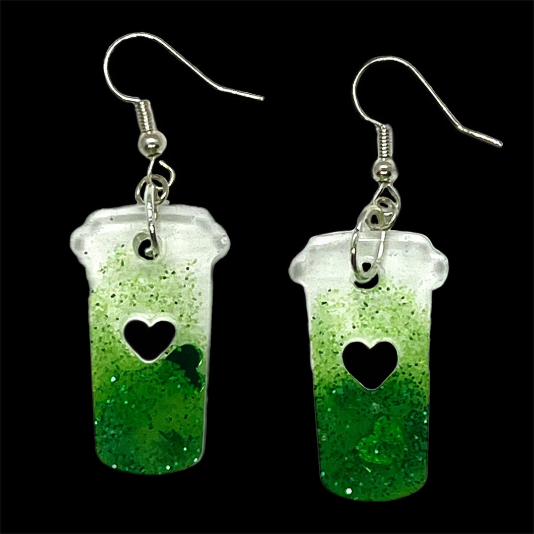 CoffeeToGo Earrings-GrnGltr